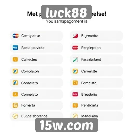 Métodos de pagamento disponíveis no Luck88